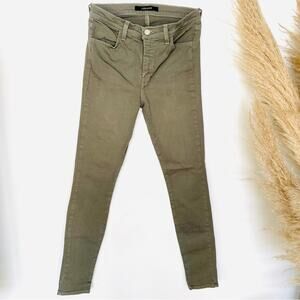 J BRAND ANTHROPOLOGIE Olive Green Maria High Rise Slim Skinny Denim Jeans 27